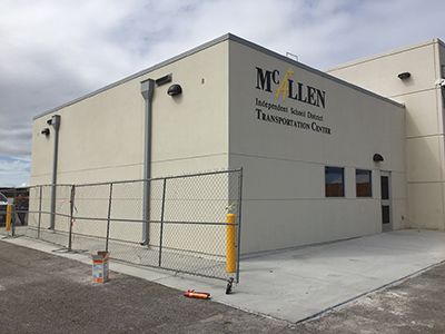 Finished McAllen ISD Transportation Center building